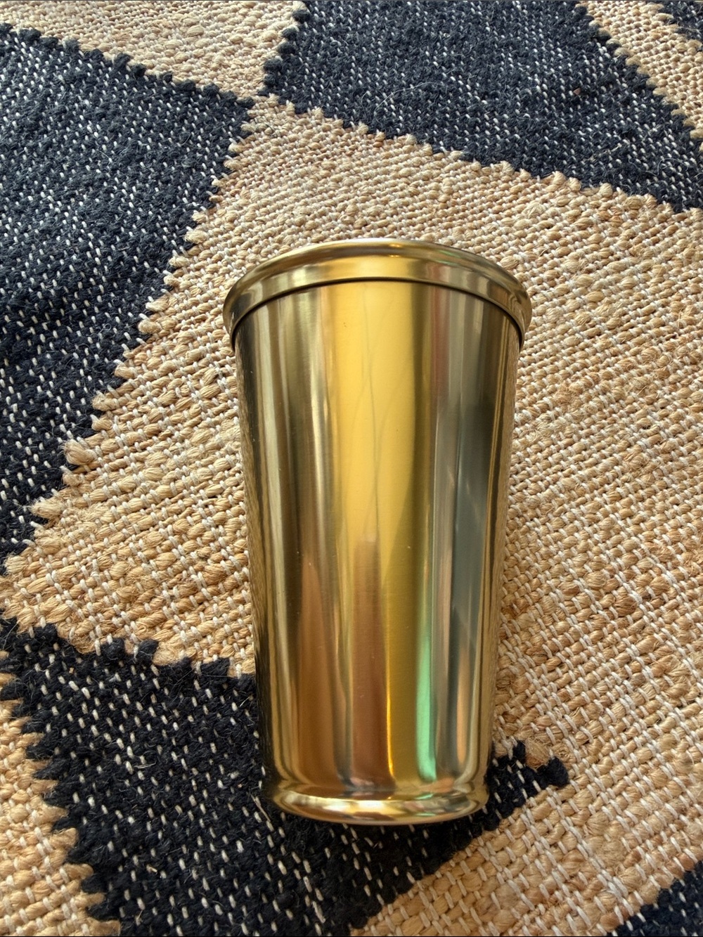 Pottery Barn Gold Metallic Tumbler - Sleek Metallic Drink Cup - Hand Wash Only